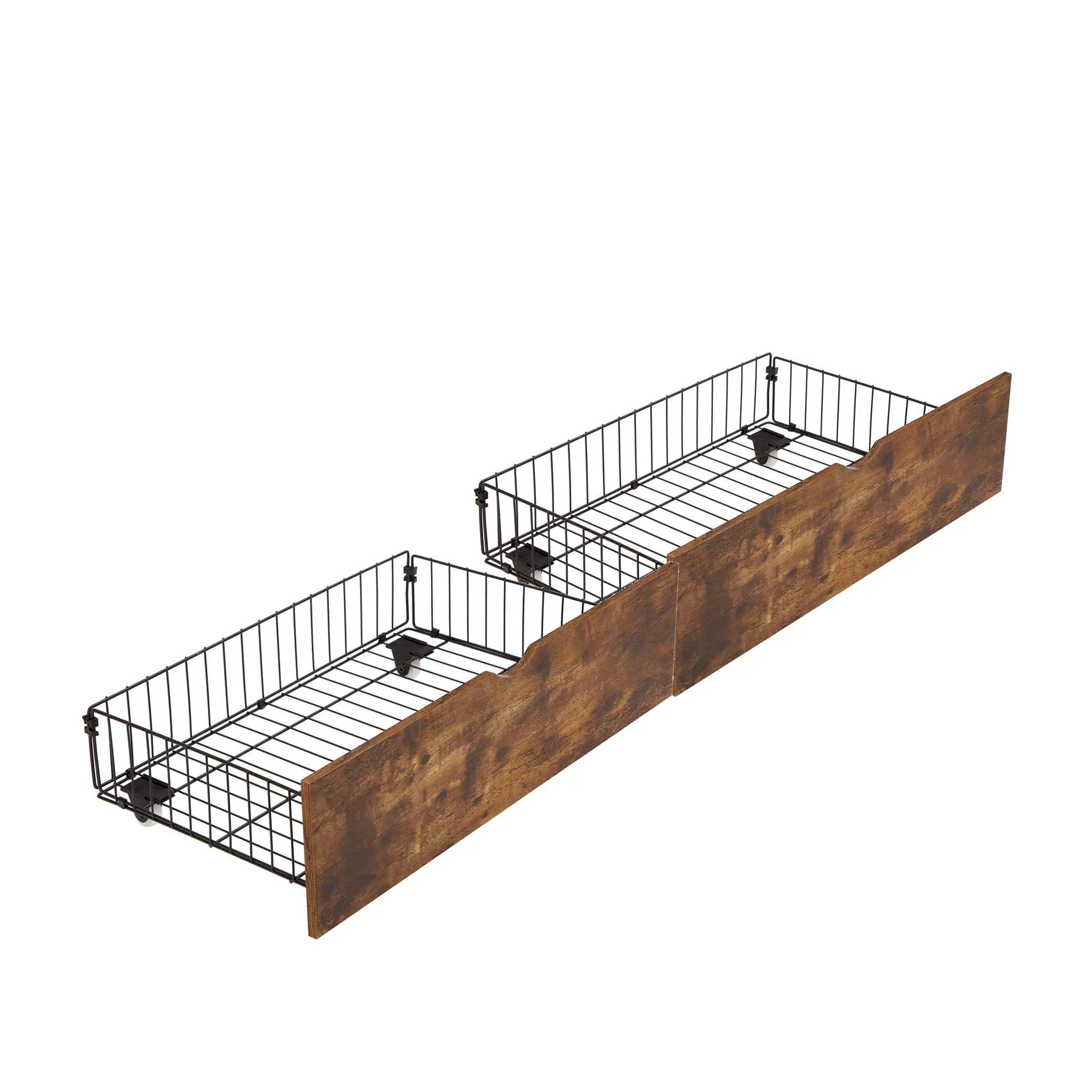 Modern Style Full Bed Drawers With Wheels Storage Solution - Brown / Black by HouseOfZazla