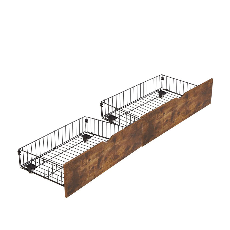 Modern Style Full Bed Drawers With Wheels Storage Solution - Brown / Black by HouseOfZazla