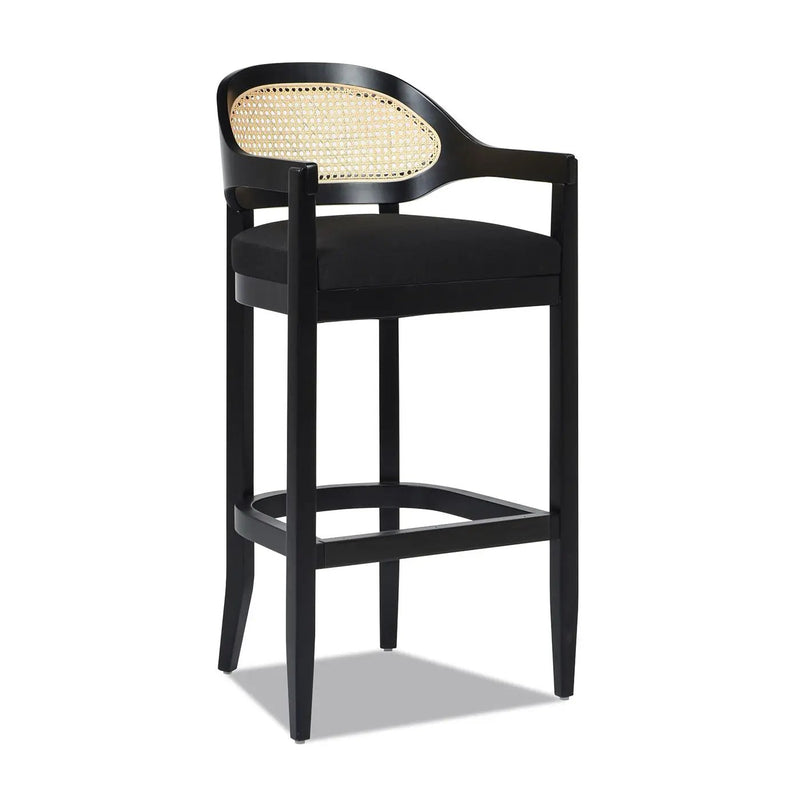 Americana - Mid-Century Modern Cane Back Counter Stool by Unique Piece Furniture