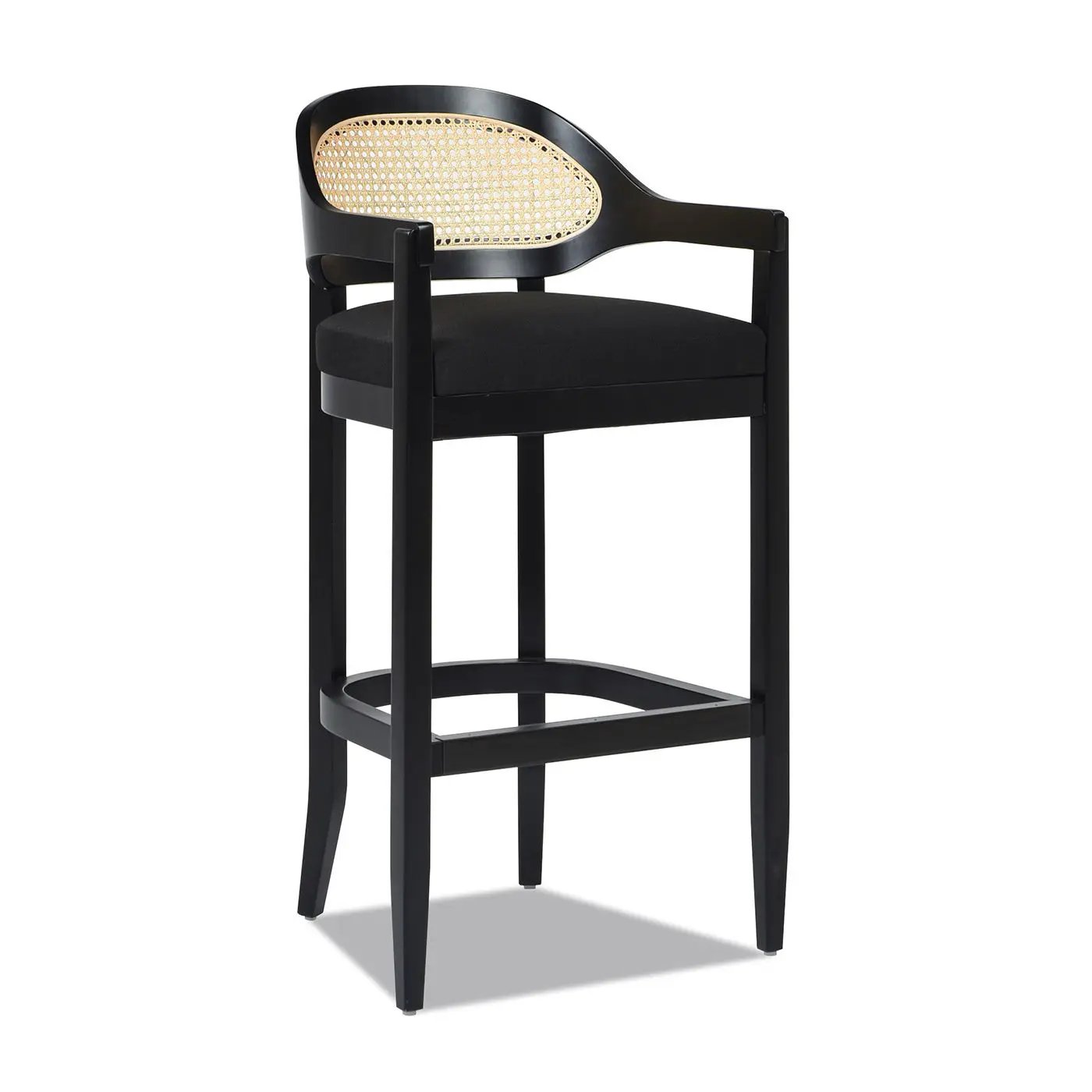 Americana - Mid-Century Modern Cane Back Counter Stool by Unique Piece Furniture