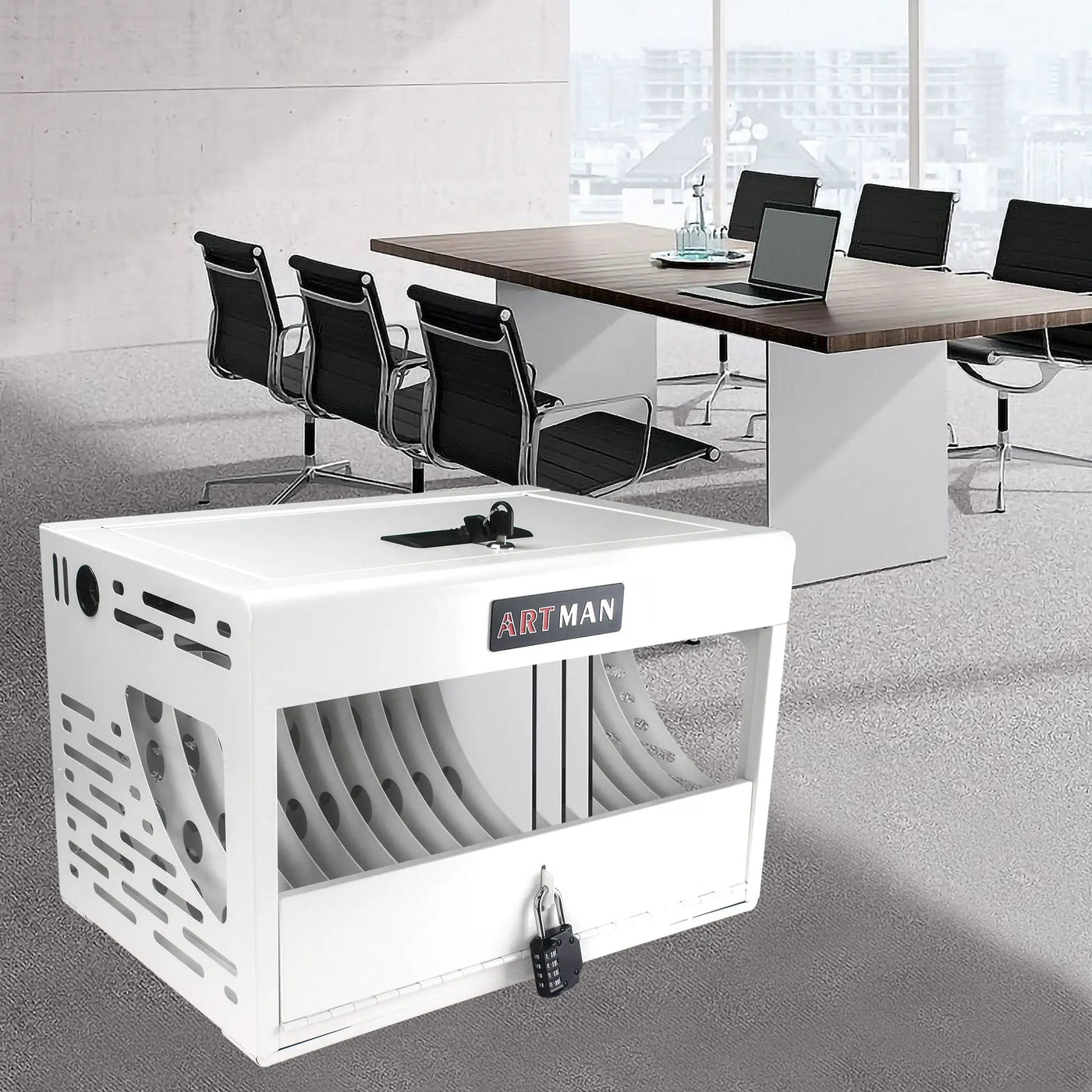 16 Bay Charging Cabinet For Laptop book, Locking Charging Station by HouseOfZazla