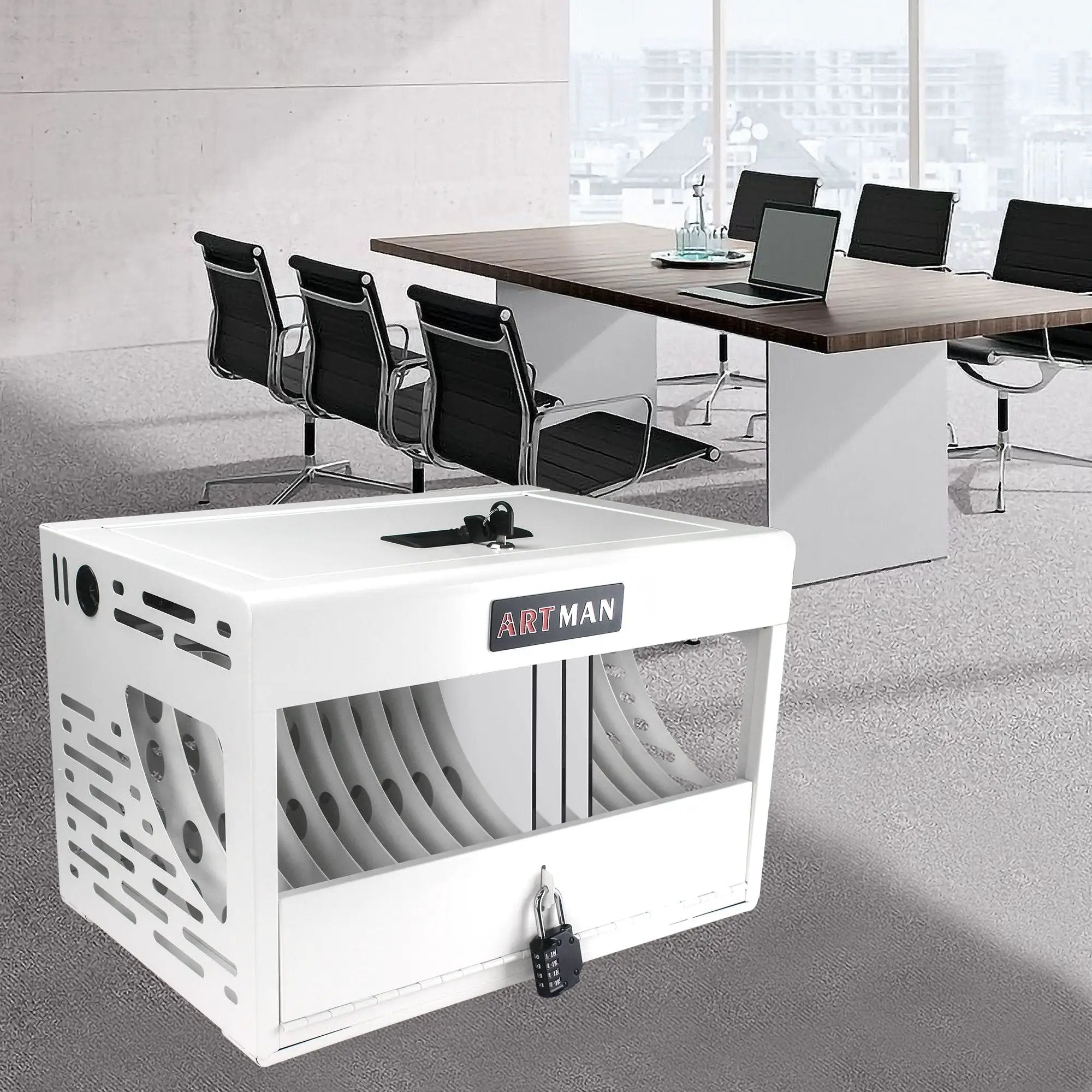 16 Bay Charging Cabinet For Laptop book, Locking Charging Station by HouseOfZazla