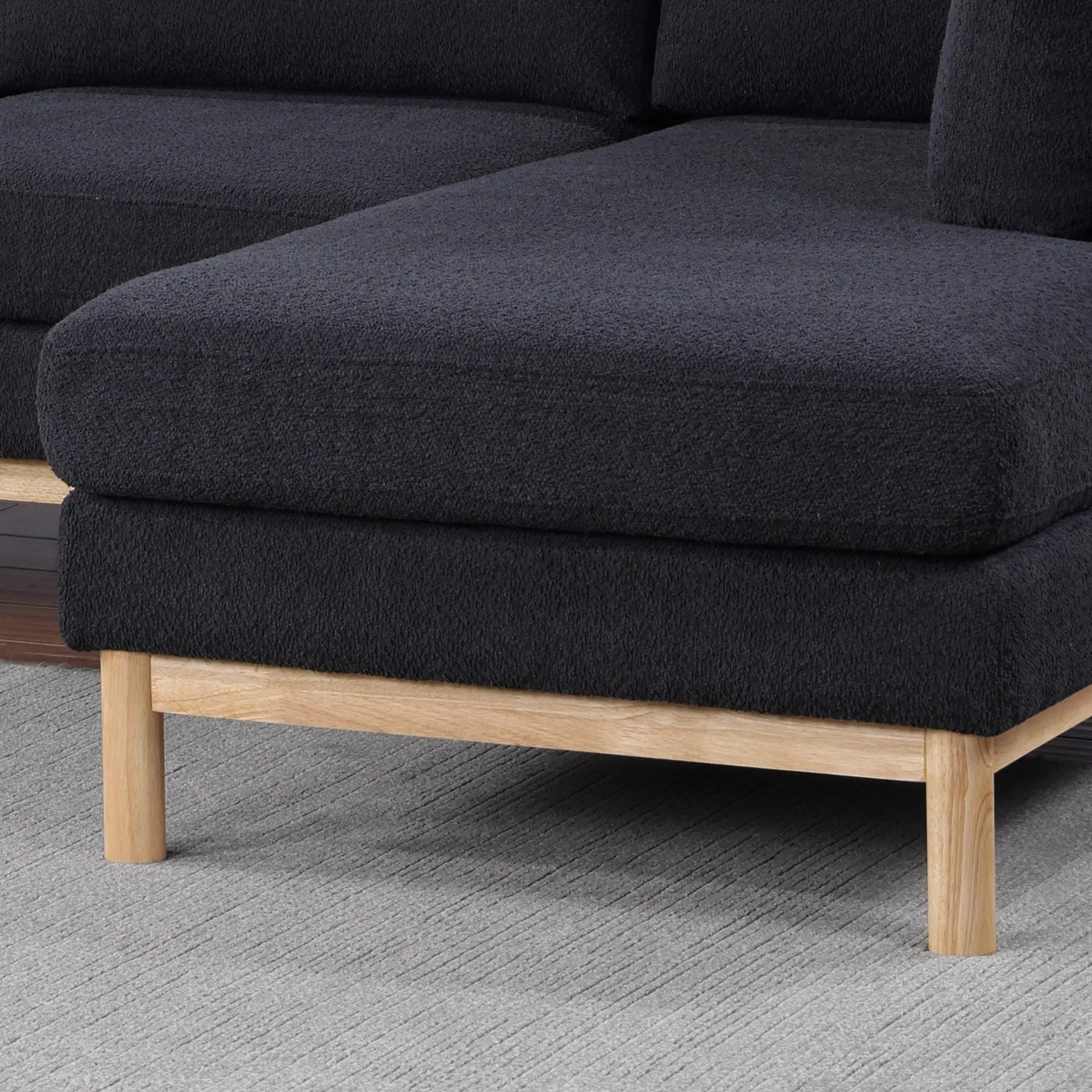 Hallie - Wide Sherpa Double Chaise U-Shape Sectional Sofa by HouseOfZazla