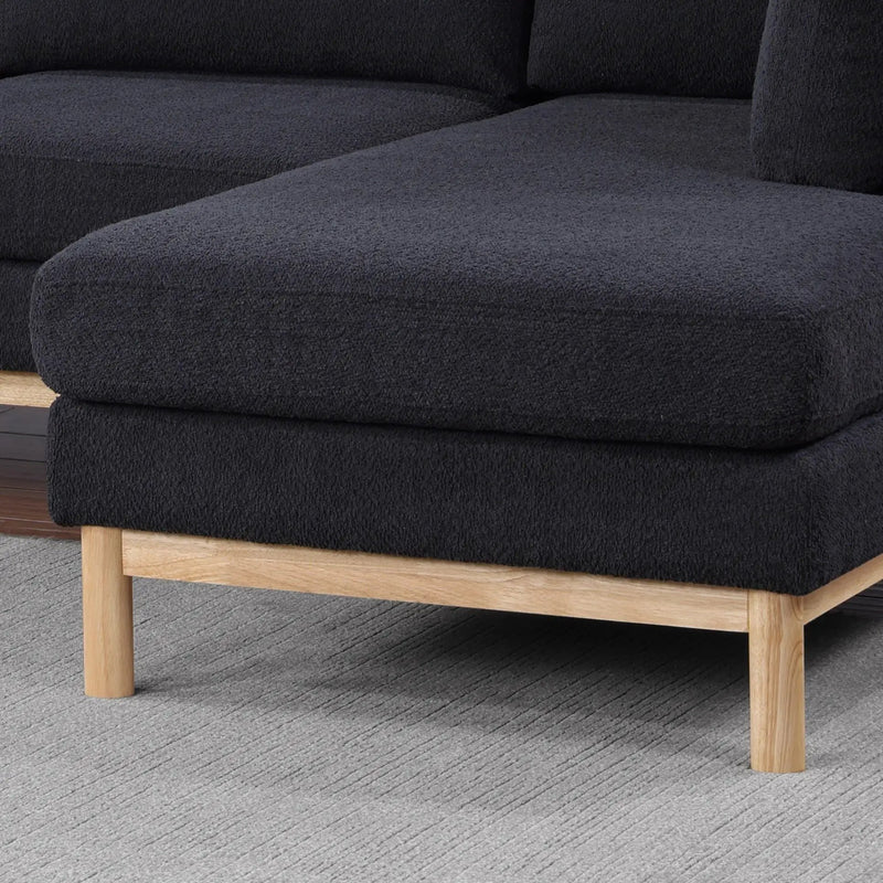 Hallie - Wide Sherpa Double Chaise U-Shape Sectional Sofa by Unique Piece Furniture