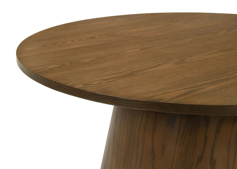 Franklin Round Wood Pedestal Side End Table Dark Brown by Unique Piece Furniture