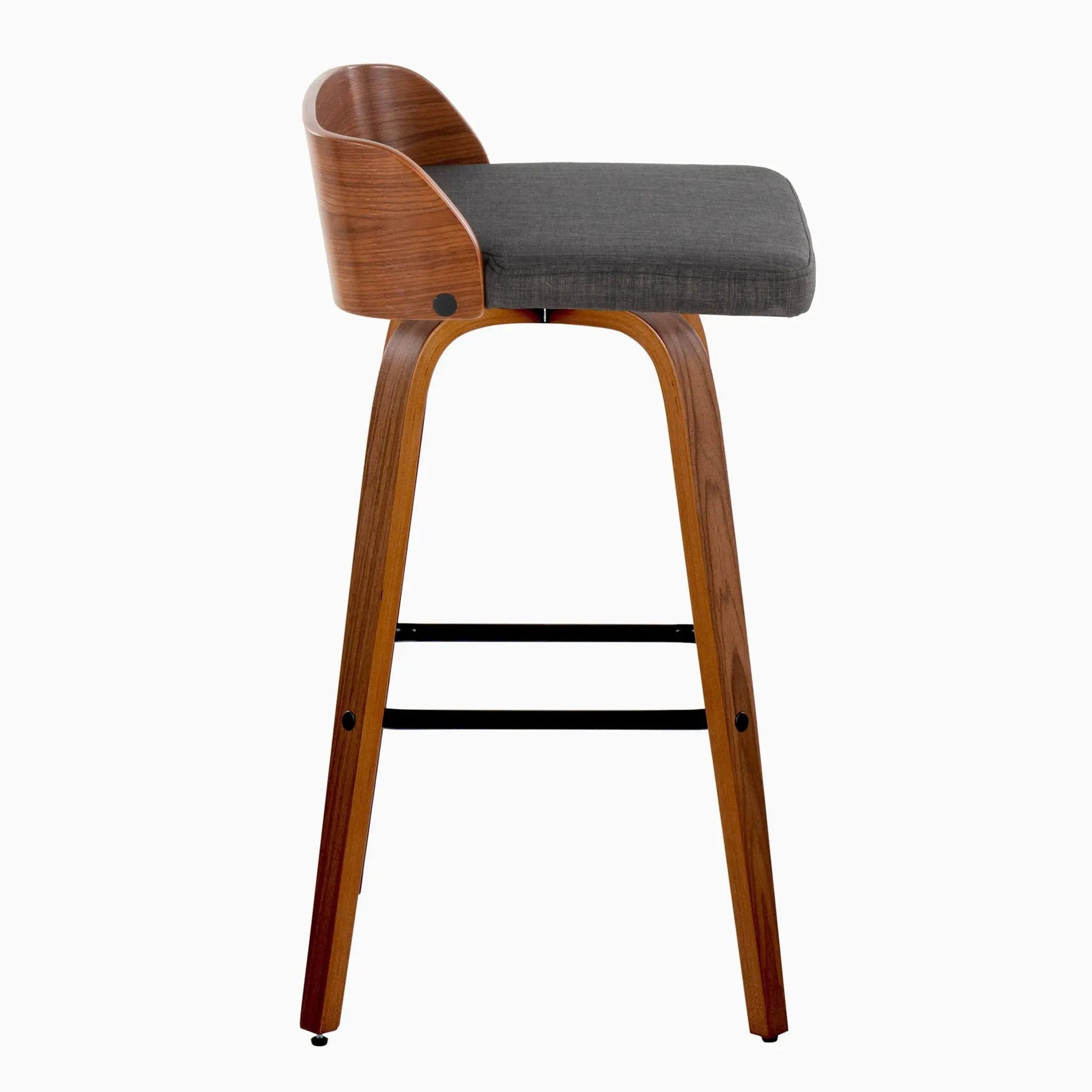 Maya - Mid Century Modern Fixed Height Barstool With Swivel And Square Footrest (Set of 2) by Unique Piece Furniture
