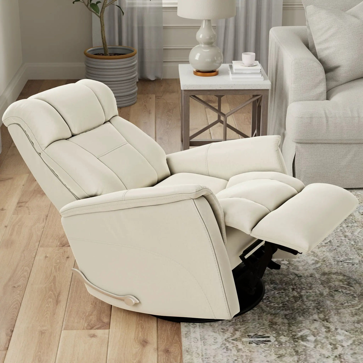 Bentley - Swivel Glider Recliner With Manual Adjustable Headrest & Footrest by HouseOfZazla