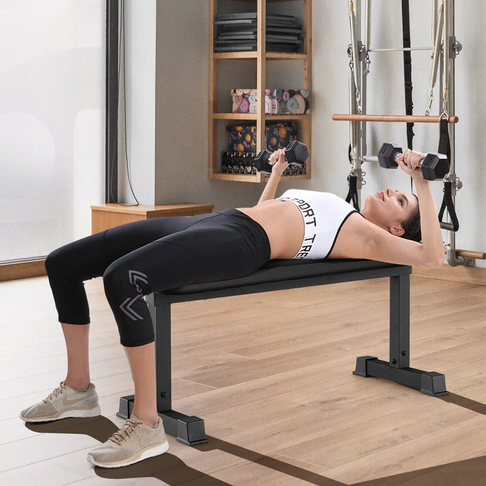 Flat Weight Bench 660 LBS Heavy Duty Strength Training Bench-Black by DirectDeals