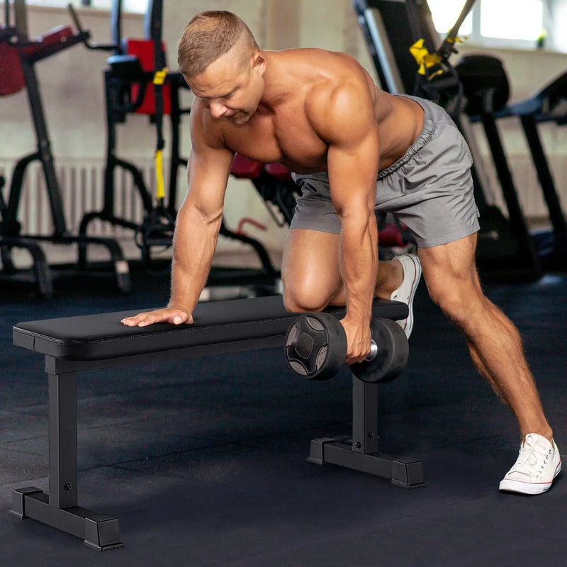 Flat Weight Bench 660 LBS Heavy Duty Strength Training Bench-Black by DirectDeals
