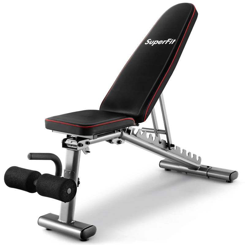 660 LBS Strength Training Bench with 10 Back and 3 Seat for Full Body Workout-Black by DirectDeals