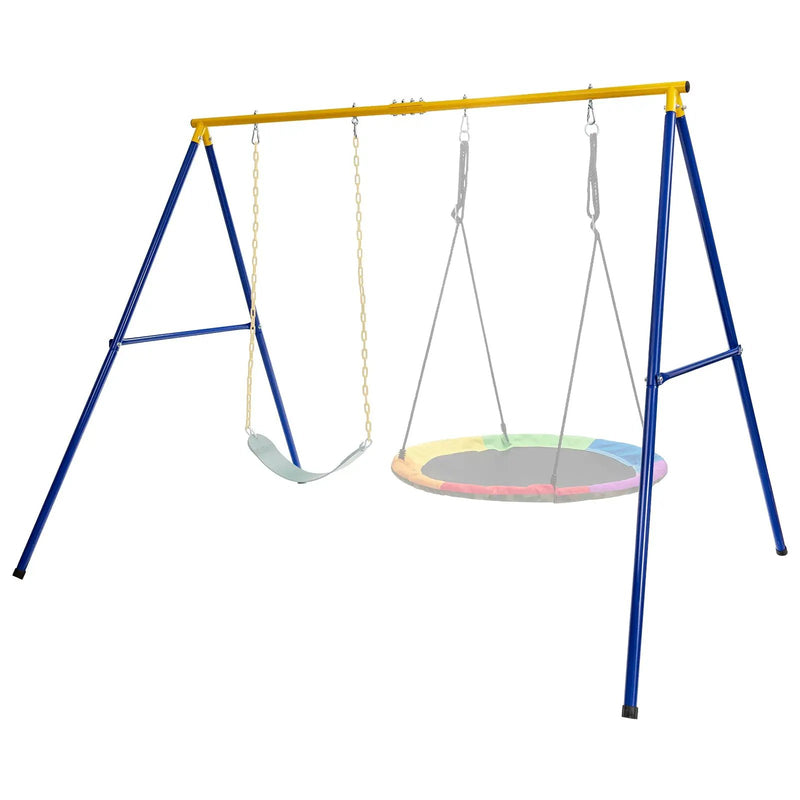660 LBS Extra-Large A-Shaped Swing Stand with Anti-Slip Footpads (Without Seat)-Yellow by DirectDeals