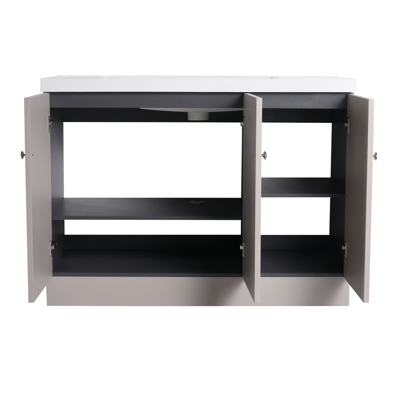 Contemporary Freestanding Bathroom Vanity With Resin Sink & Soft-Close Cabinet Doors by HouseOfZazla