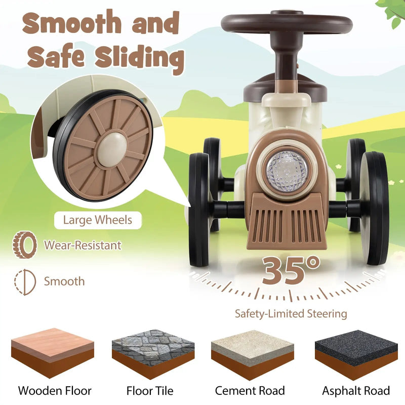 Ride on Toy with Steering Wheel and Train Whistle Sound Button by DirectDeals
