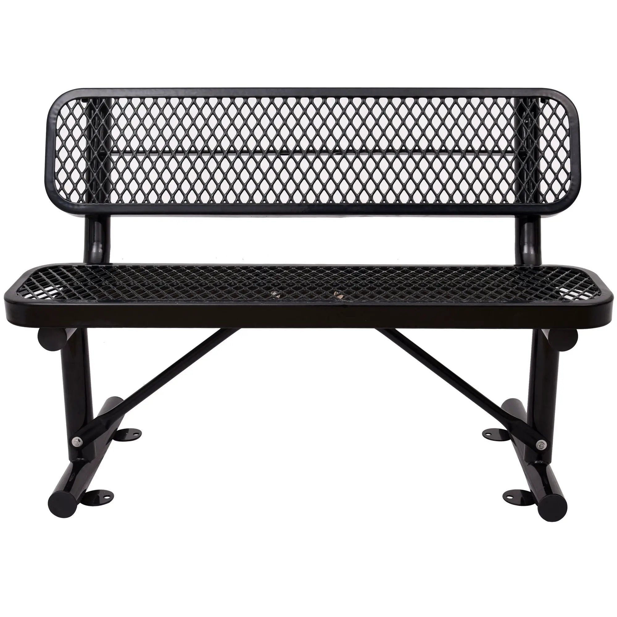 6' Outdoor Steel Bench With Backrest by Unique Piece Furniture