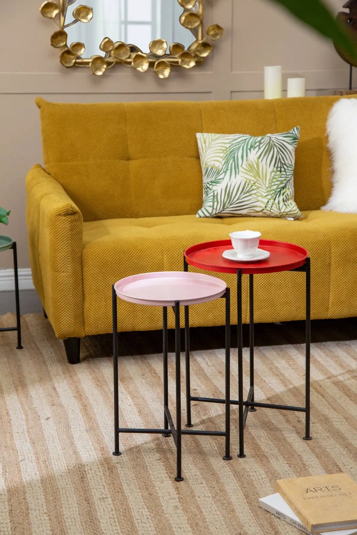 Set of 4 Multicolor Round Nesting Plant Stands by HouseOfZazla