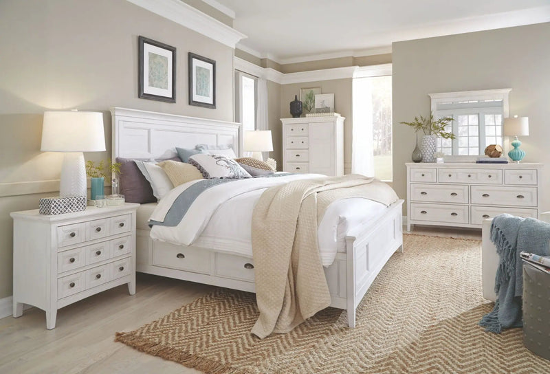 Heron Cove - Complete Panel Bed With Storage Rails by Unique Piece Furniture