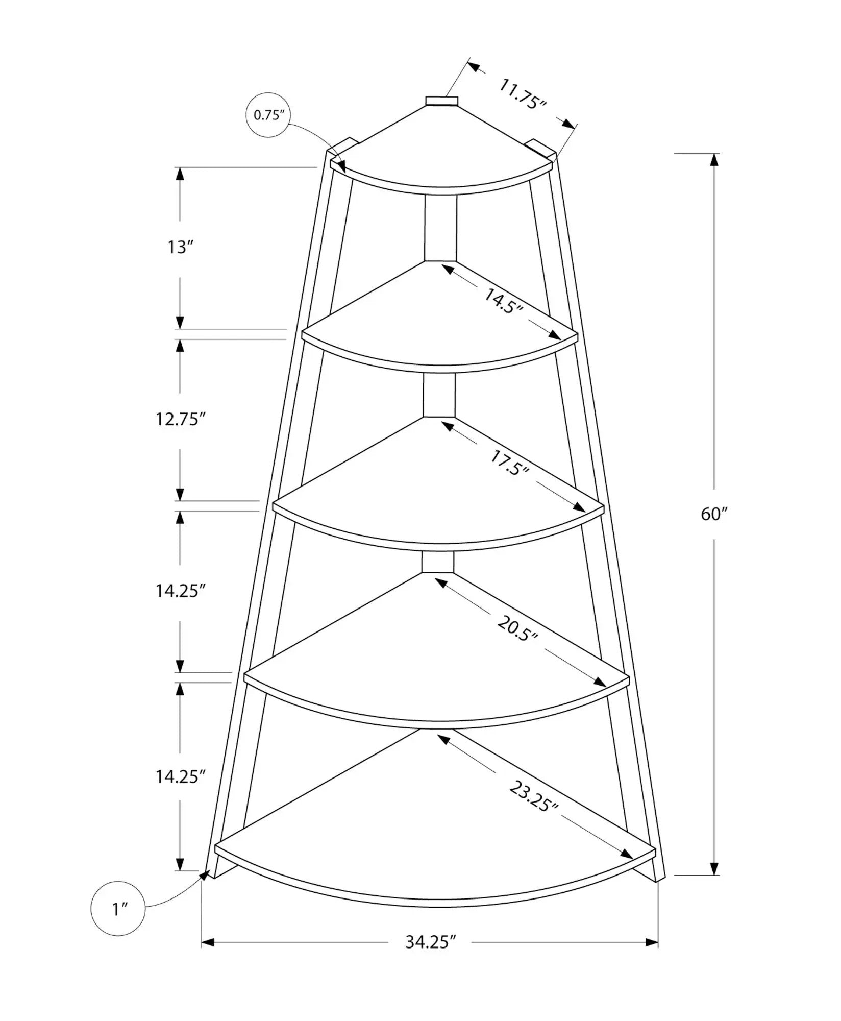 4-Tier Corner Bookshelf, Modern & Contemporary Style by HouseOfZazla