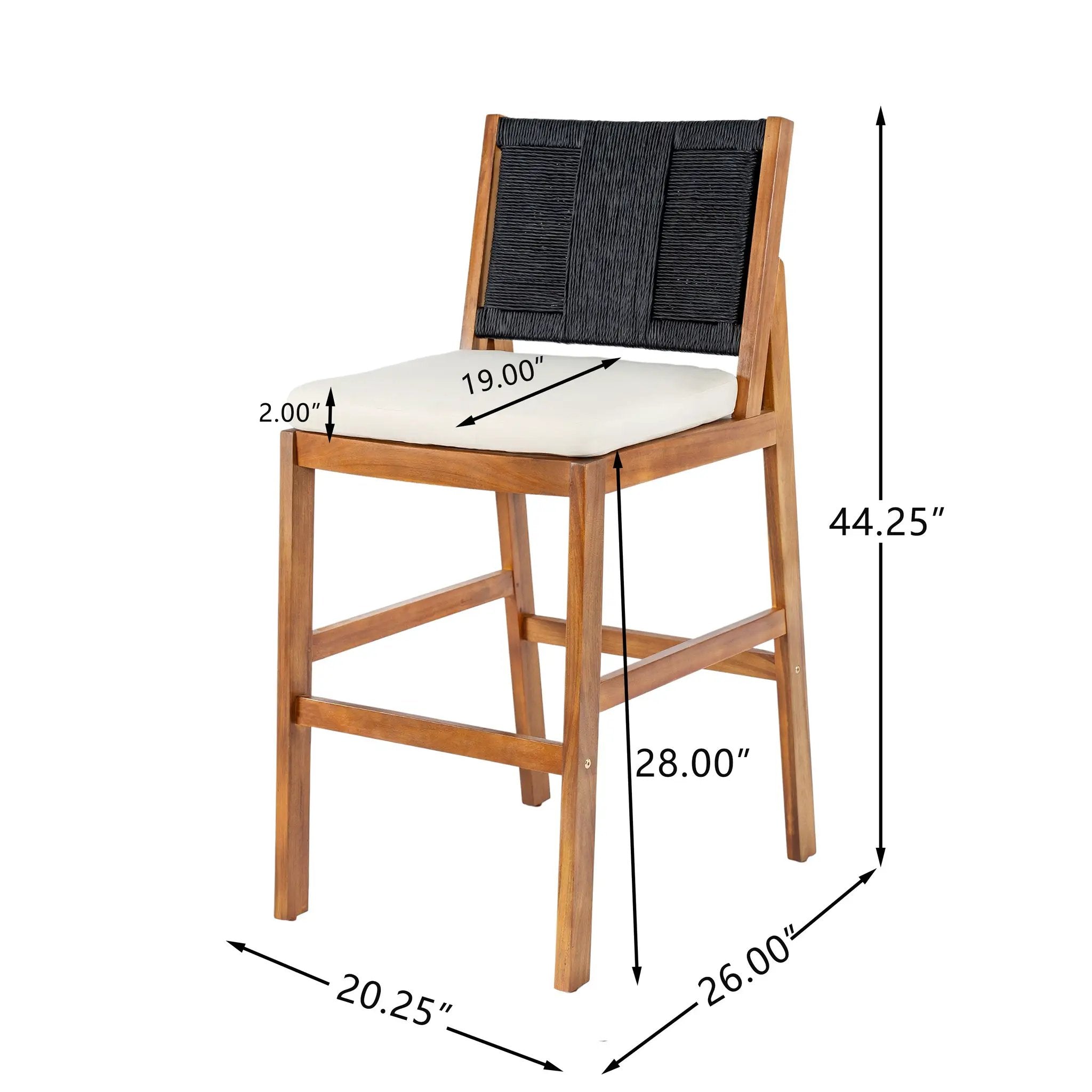 Outdoor Acacia Wood Bar Stools (Set of 2) by HouseOfZazla