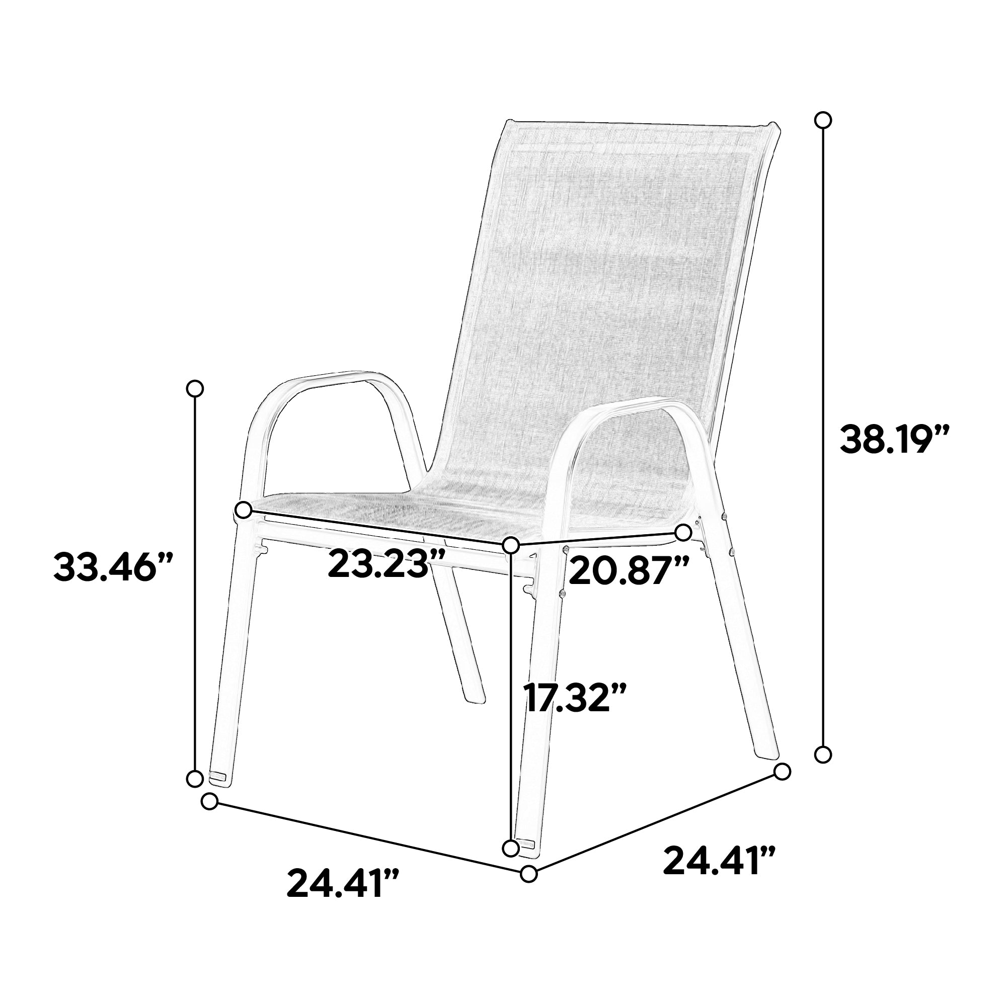 6 Piece Patio Chairs With Breathable Textilene Fabric by HouseOfZazla