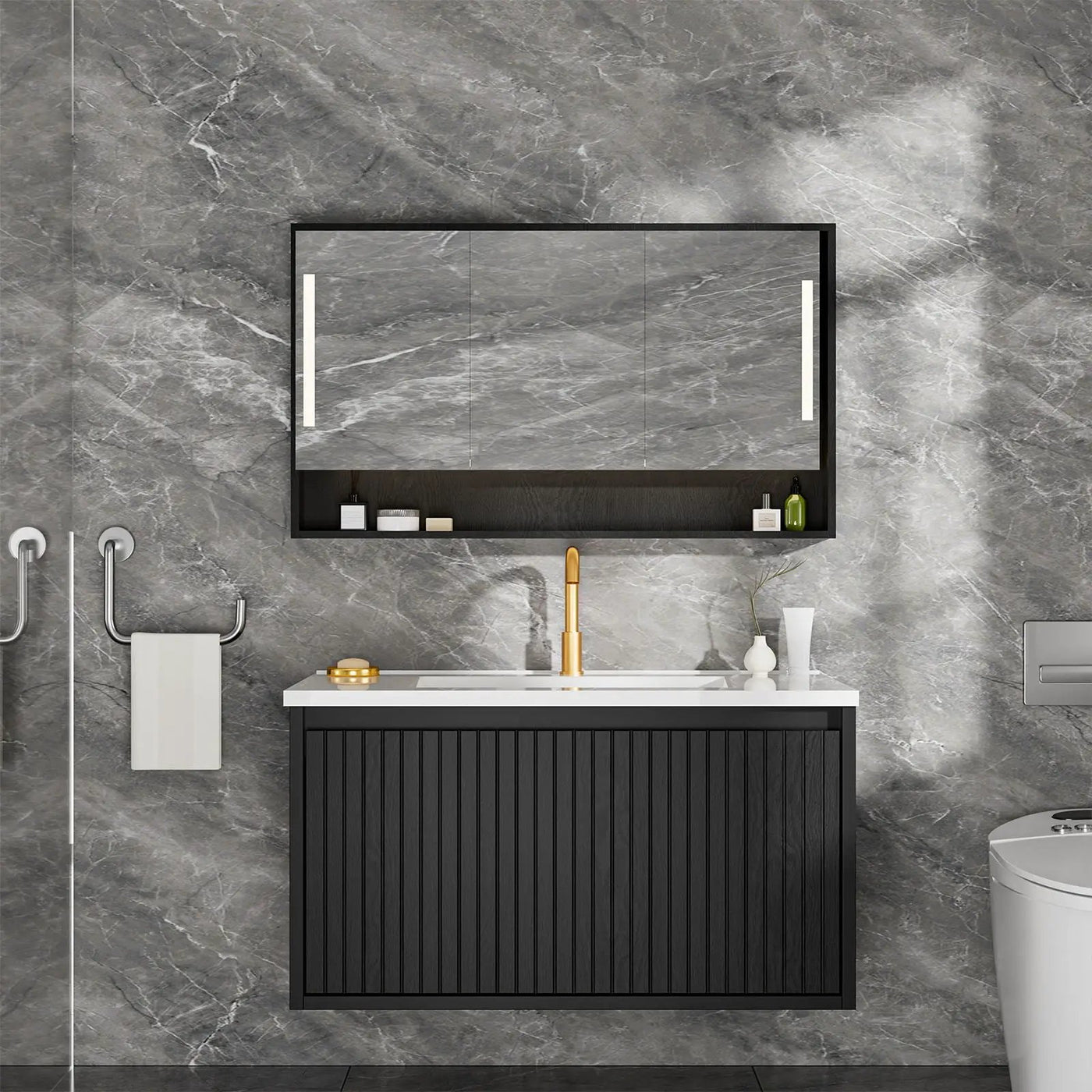 Wall Mounted Floating Bathroom Vanity With Sink And Drawers by Unique Piece Furniture