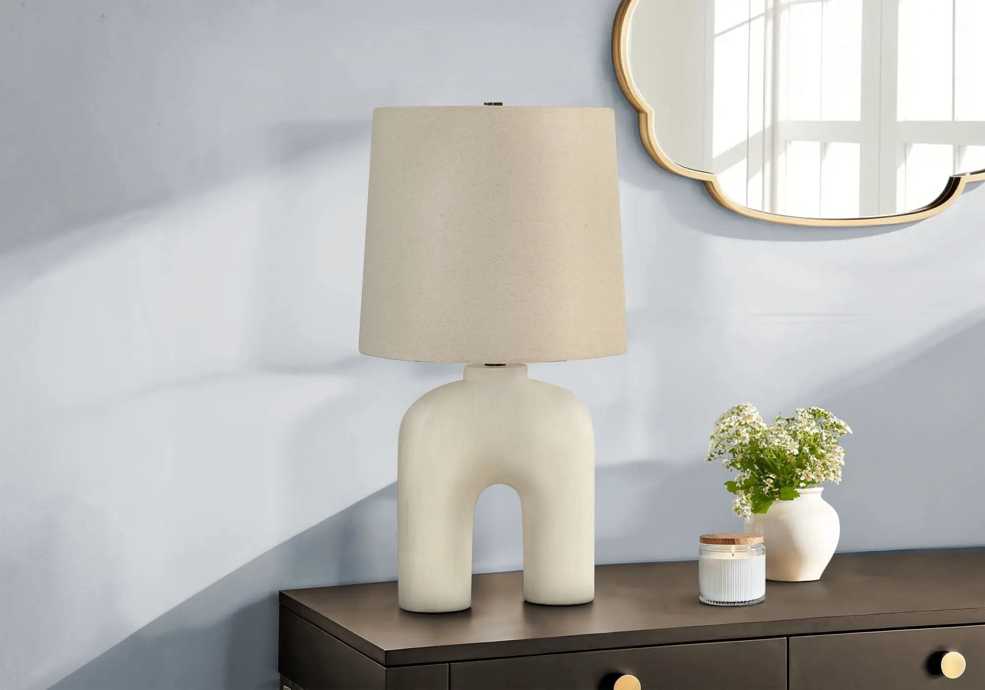 Lighting, Table Lamp, Resin, Modern - Cream by HouseOfZazla