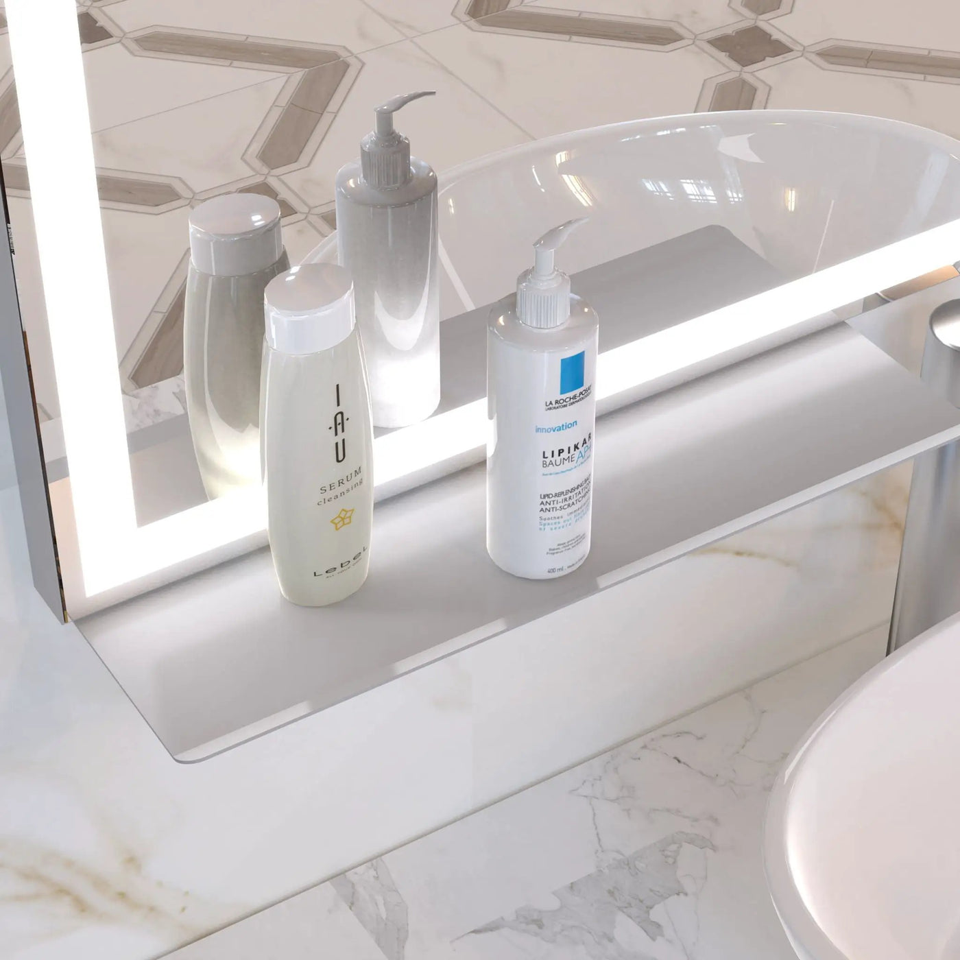 LED Bathroom Vanity Mirror Wall Mounted Adjustable / Warm / Natural Lights Anti-Fog Touch Switch With Memory Modern Smart Large Bathroom Mirrors by Unique Piece Furniture