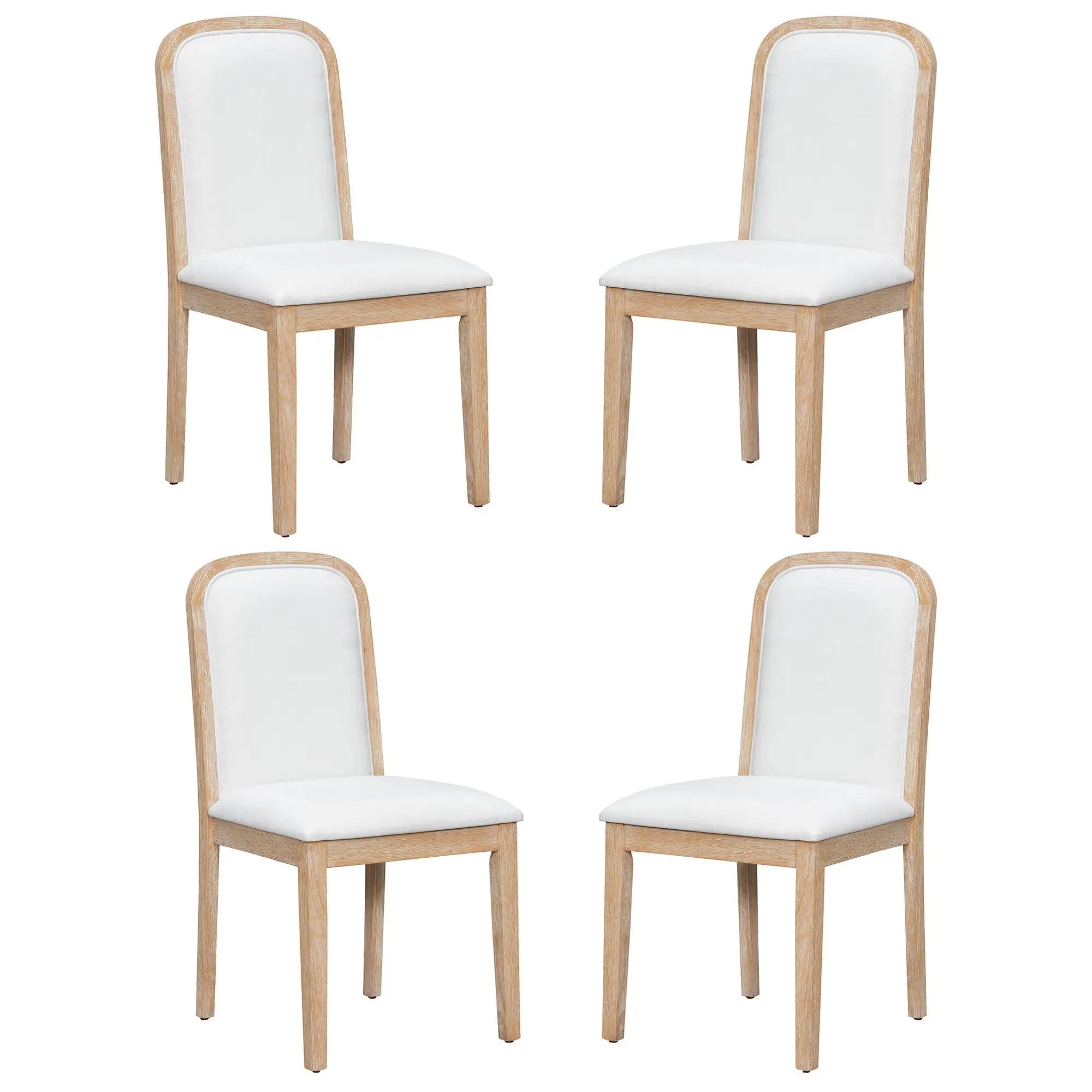 TREXM Vintage Style Dining Chair Set with 4 Upholstered Chairs by HouseOfZazla