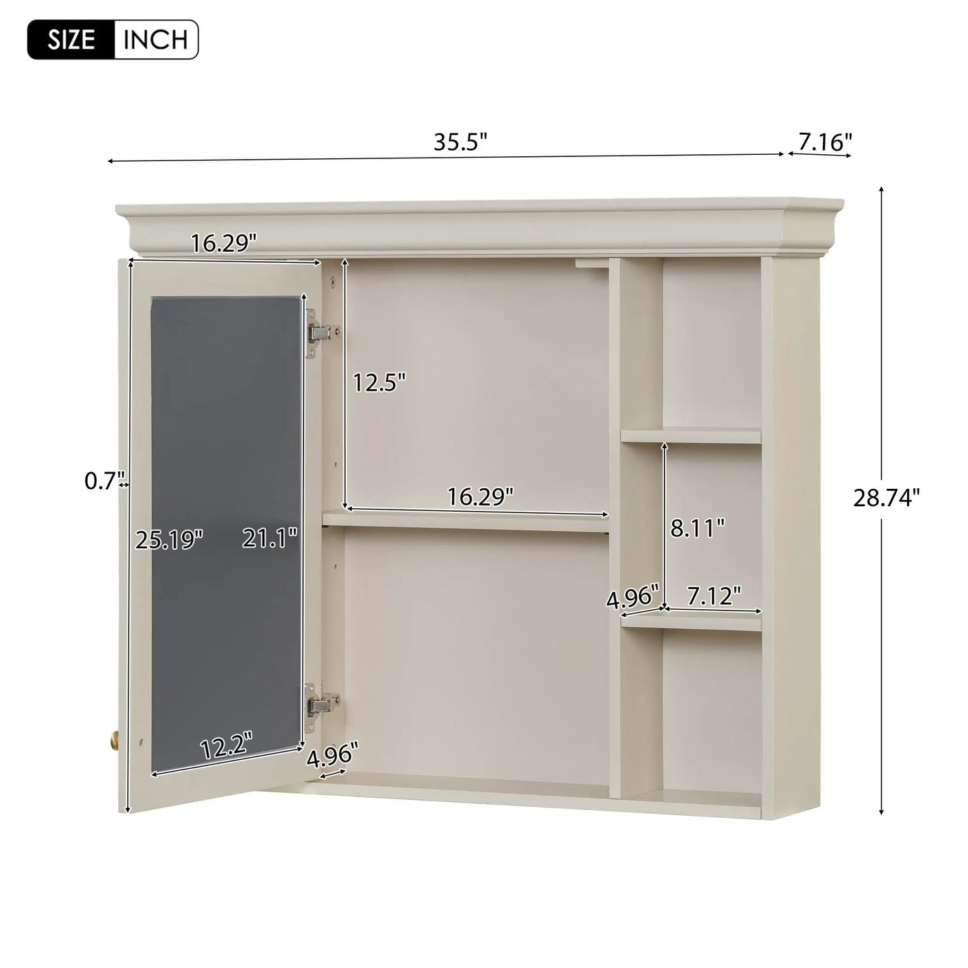 Wall Mounted Bathroom Storage Cabinet With Mirror Door by Unique Piece Furniture