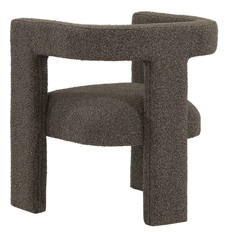 Petra Boucle Upholstered Accent Side Chair Chocolate Brown by Unique Piece Furniture