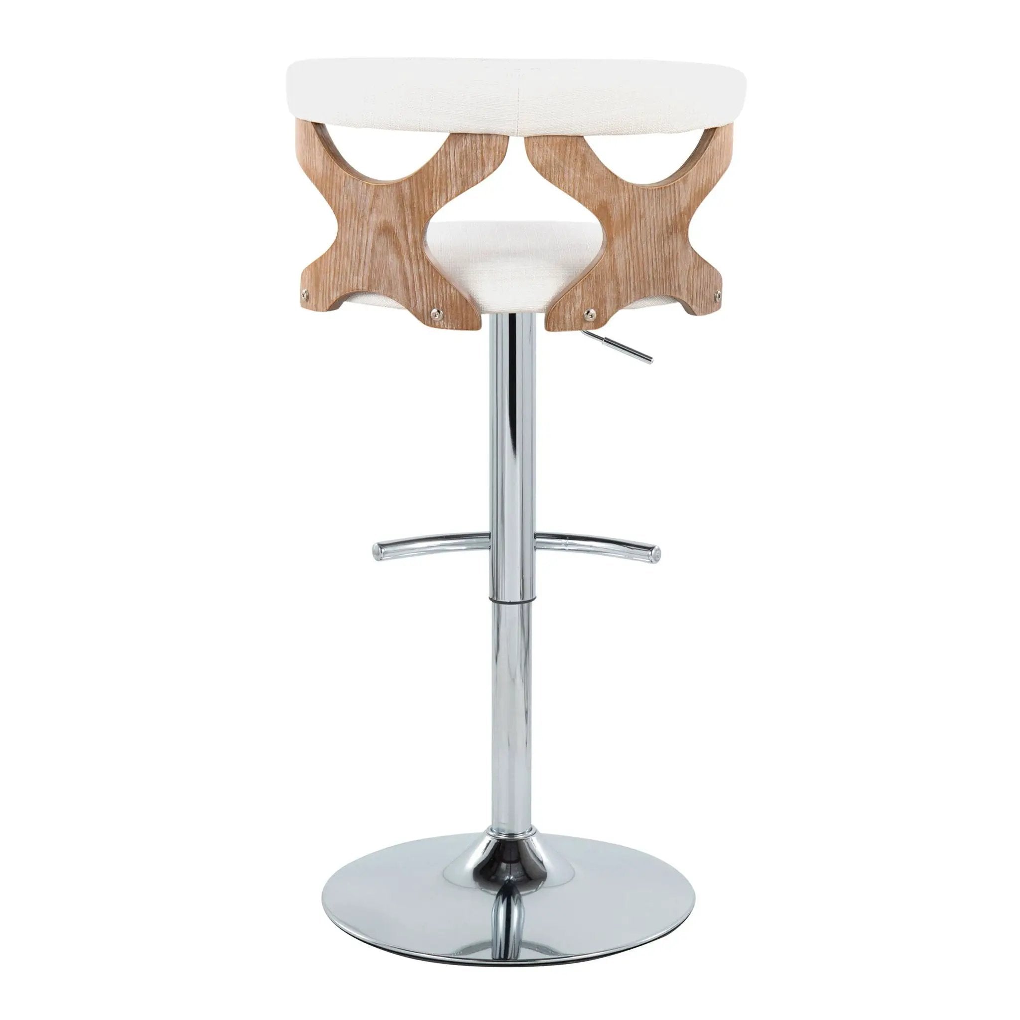 Gardenia - Contemporary Adjustable Barstool With Swivel / Rounded T Footrest (Set of 2) by HouseOfZazla