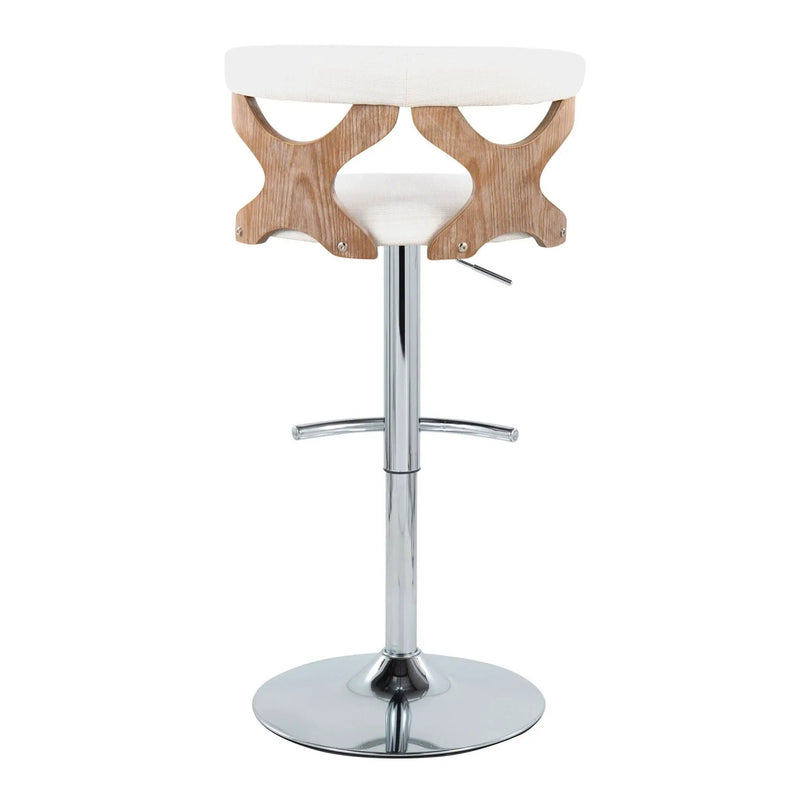 Gardenia - Contemporary Adjustable Barstool With Swivel / Rounded T Footrest (Set of 2) by HouseOfZazla