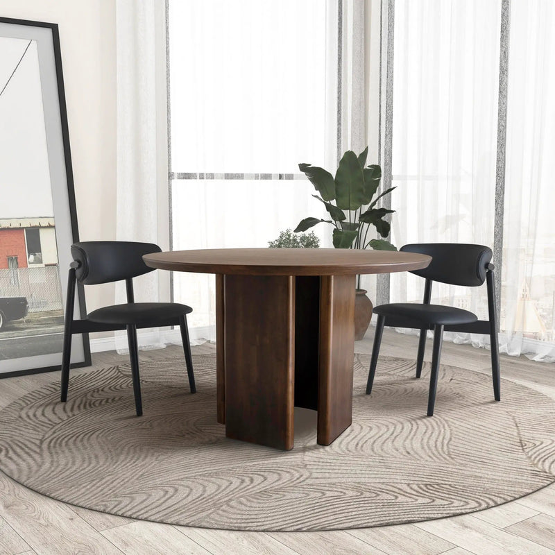 Alden - Round Dining Table - Walnut by HouseOfZazla