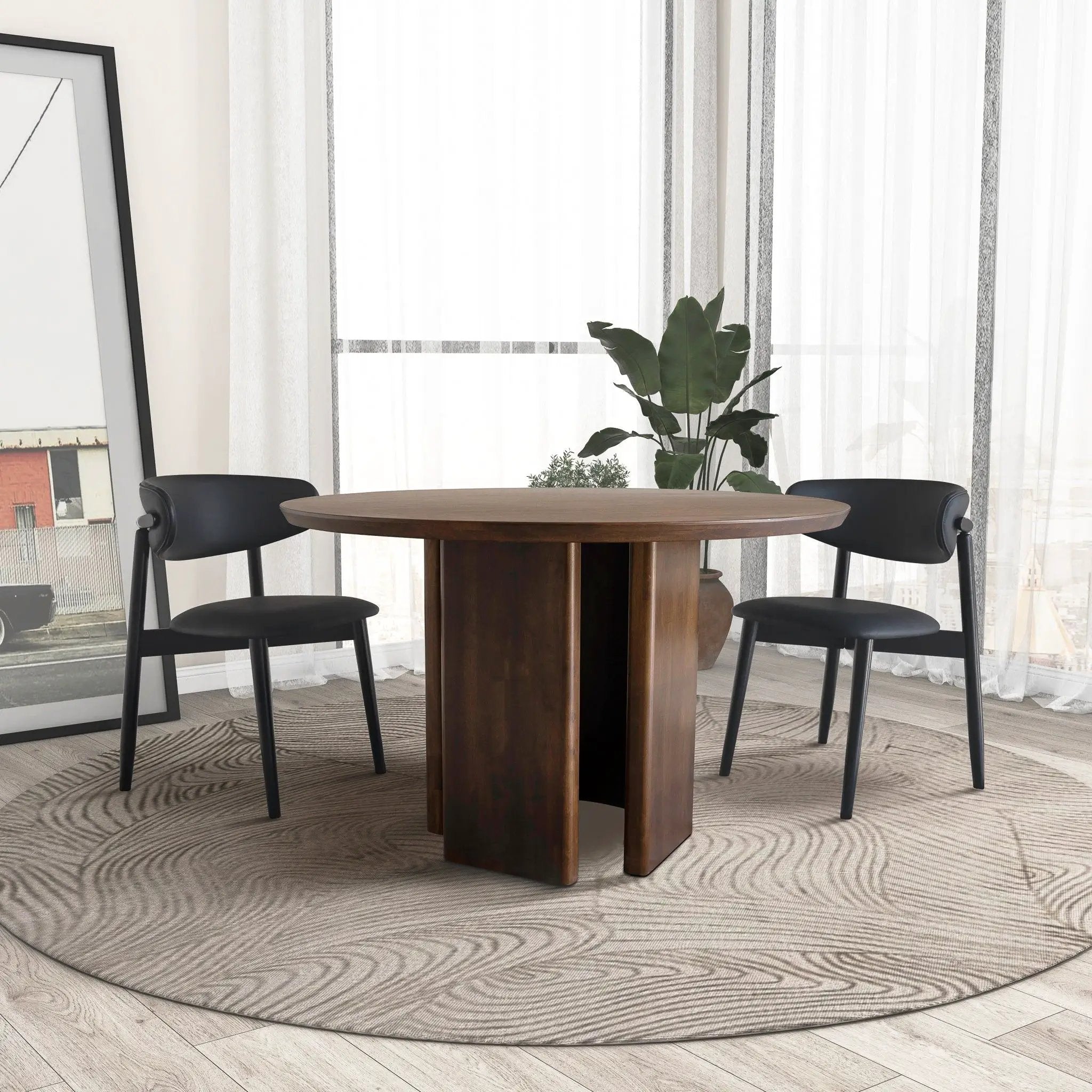 Alden - Round Dining Table - Walnut by Unique Piece Furniture