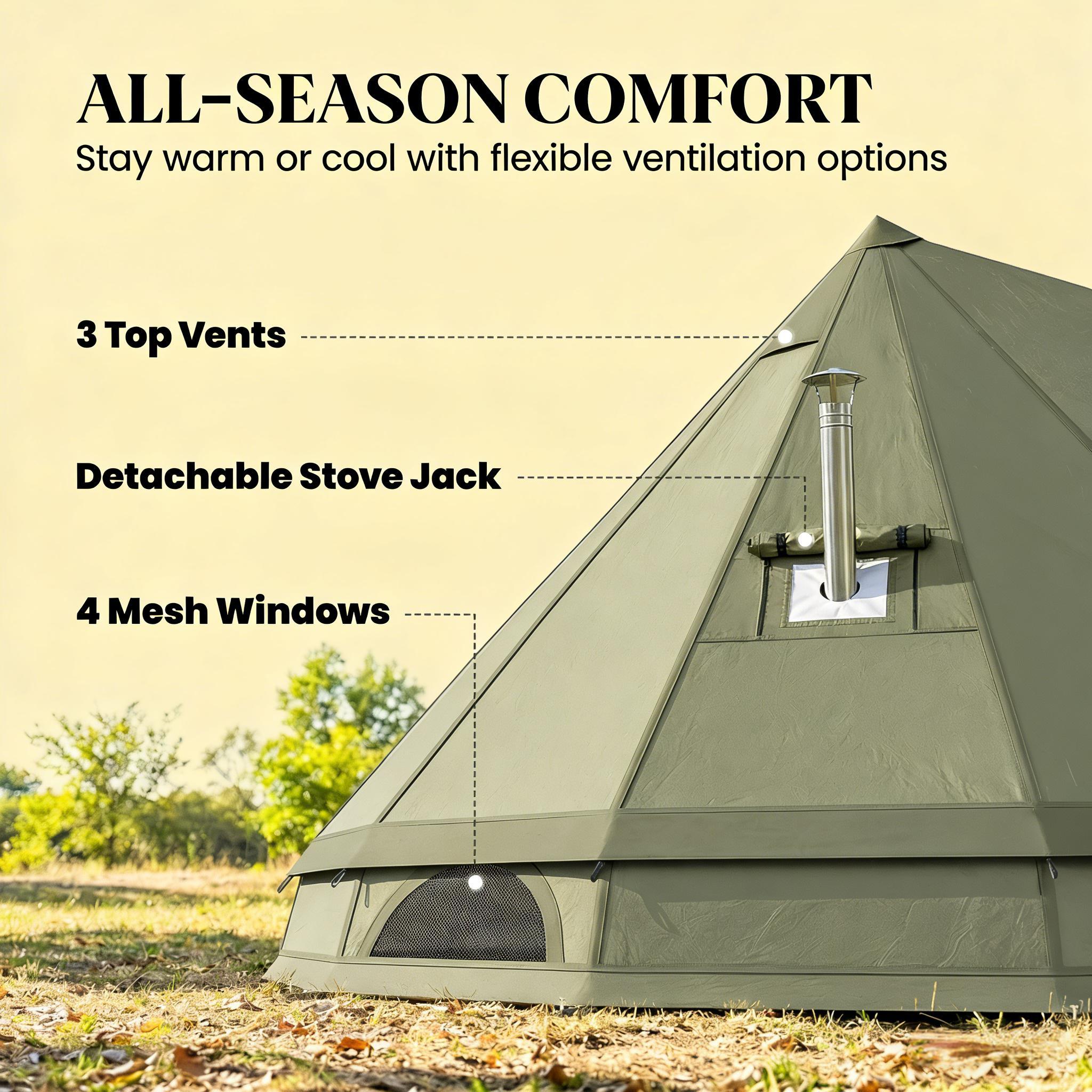 Outdoor Waterproof Teepee Camping Tent by HouseOfZazla