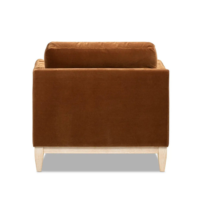 Pasadena 36" Wide Modern Farmhouse Accent Arm Chair, Burnt Orange Velvet by HouseOfZazla