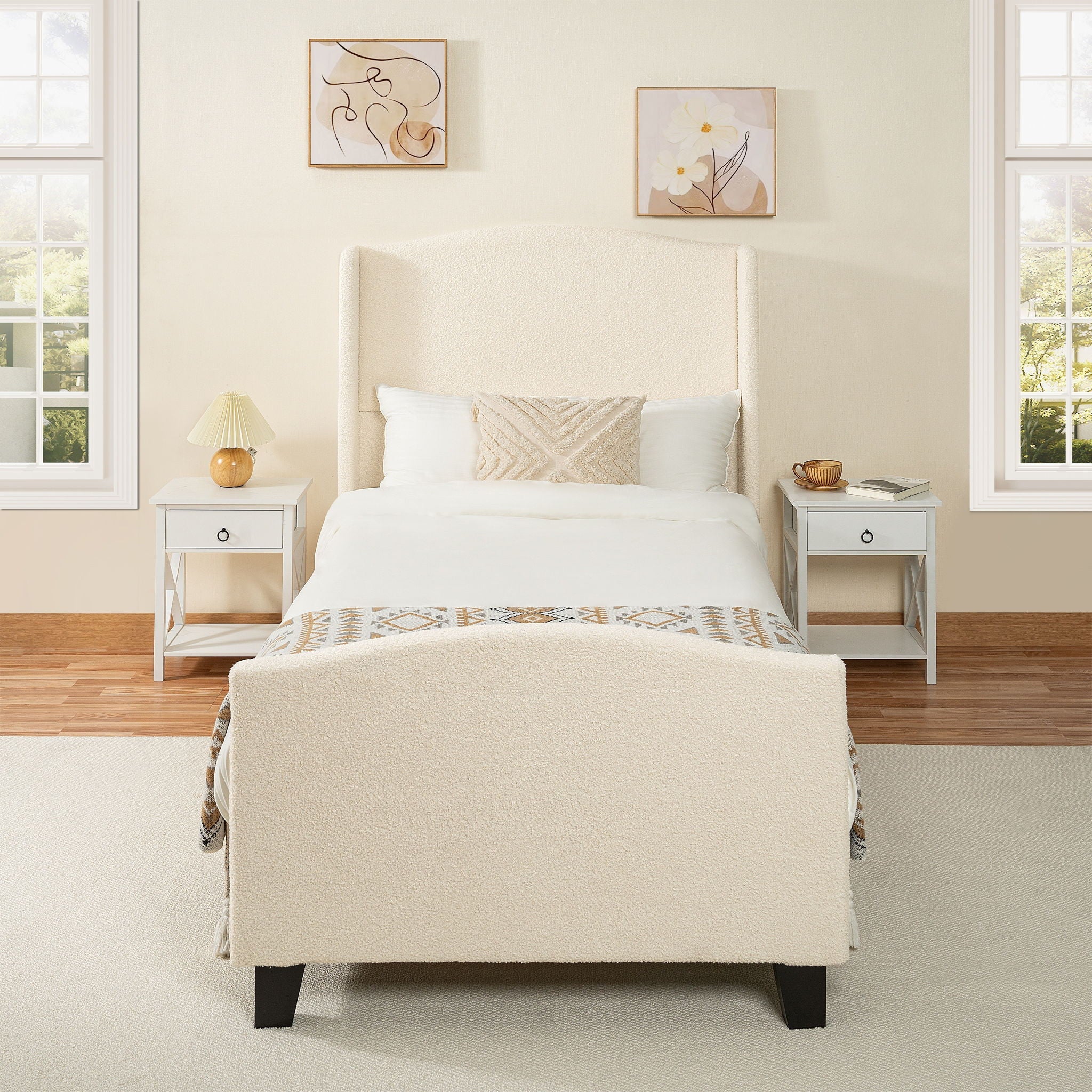 Platform Bed Frame With Tall Headboard And High Footboard by HouseOfZazla