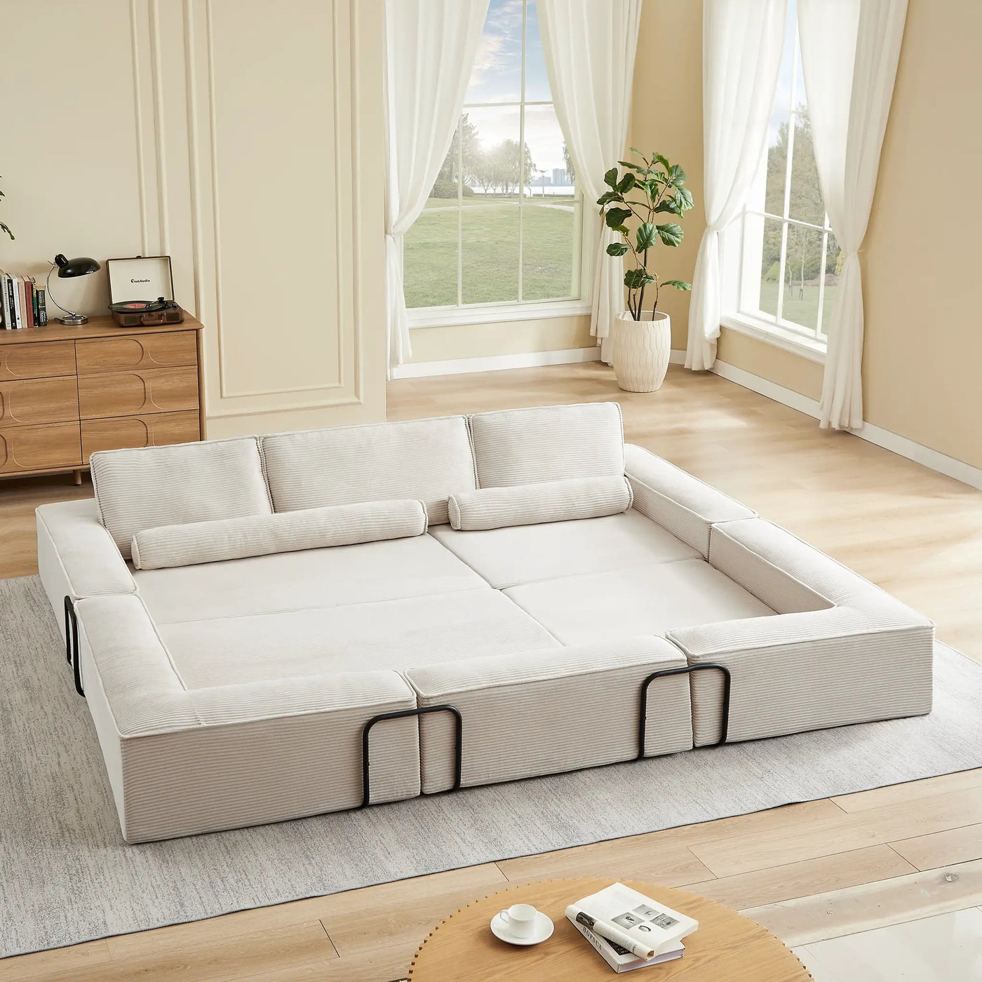 Large Modern Corduroy Sofa Can Be Freely Combined by HouseOfZazla