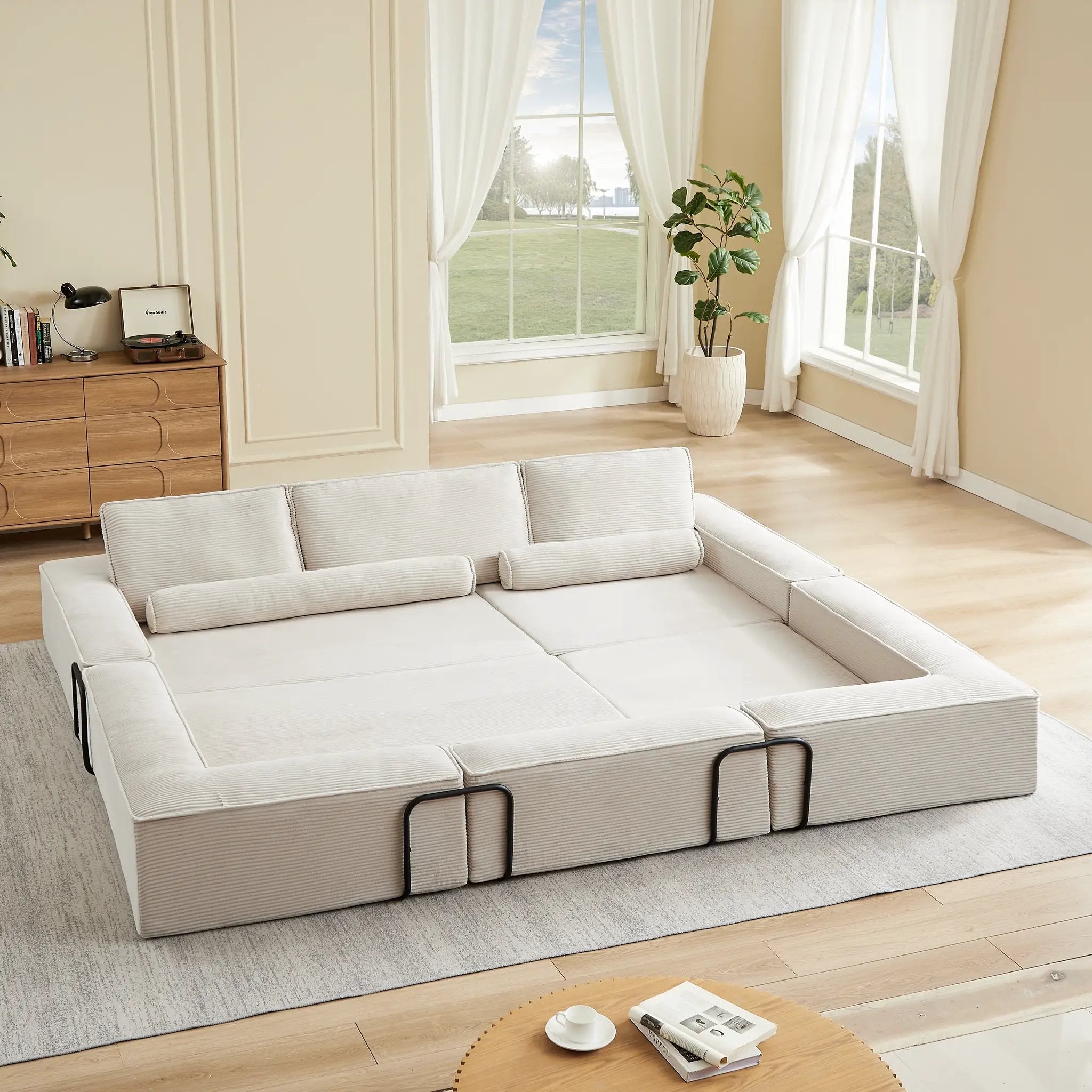 Large Modern Corduroy Sofa Can Be Freely Combined by HouseOfZazla