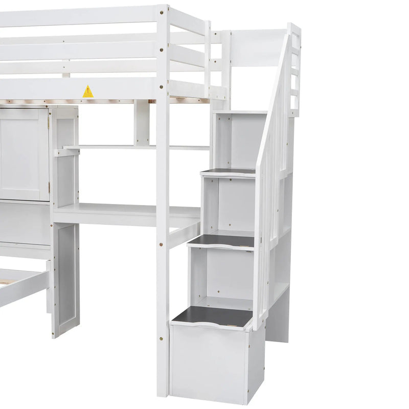 Loft Bed With Built In Desk And Staircase by Unique Piece Furniture
