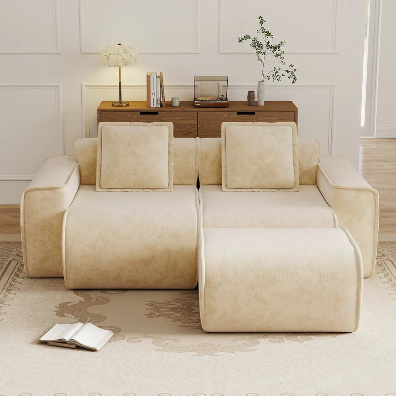 Streamlined Design Modular 2 Seat L Shape Sectional Sofa by HouseOfZazla