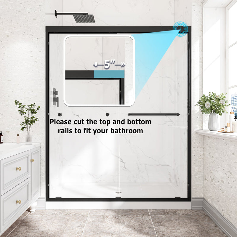 55"-60" W x 72" H Matte Shower Door by HouseOfZazla