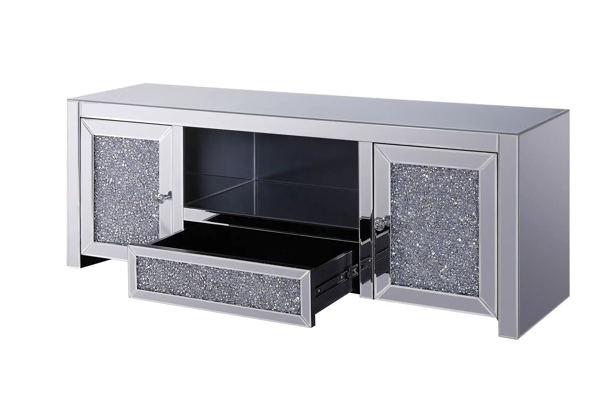 Noralie Mirrored & Faux Diamonds TV Stand (Assembled) by HouseOfZazla