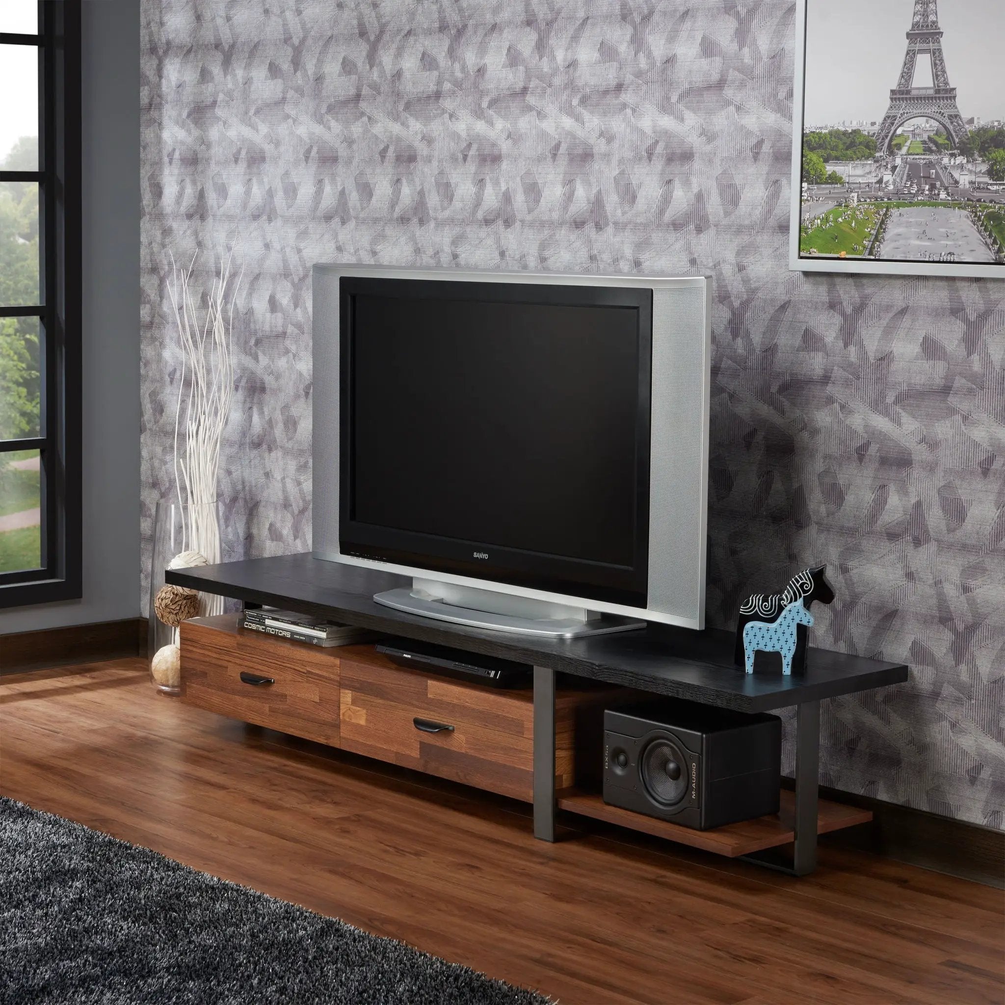Elling TV Stand - Walnut / Black by HouseOfZazla