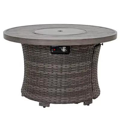 Tenaya Round Wicker FirePit Table with Metal Cover by Outdoor-USA®