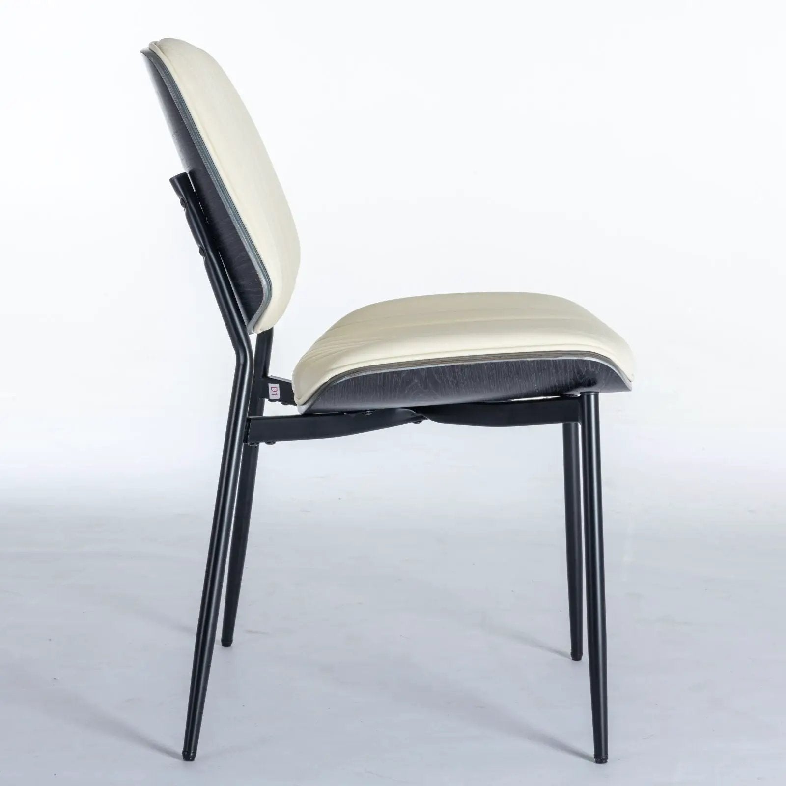 Dining Chairs (Set of 2) Mid-Century Modern Retro Chair With Walnut Bentwood Back Upholstered Seat Metal Legs Adjustable Foot For Kitchen Dining Room Chairs by Unique Piece Furniture