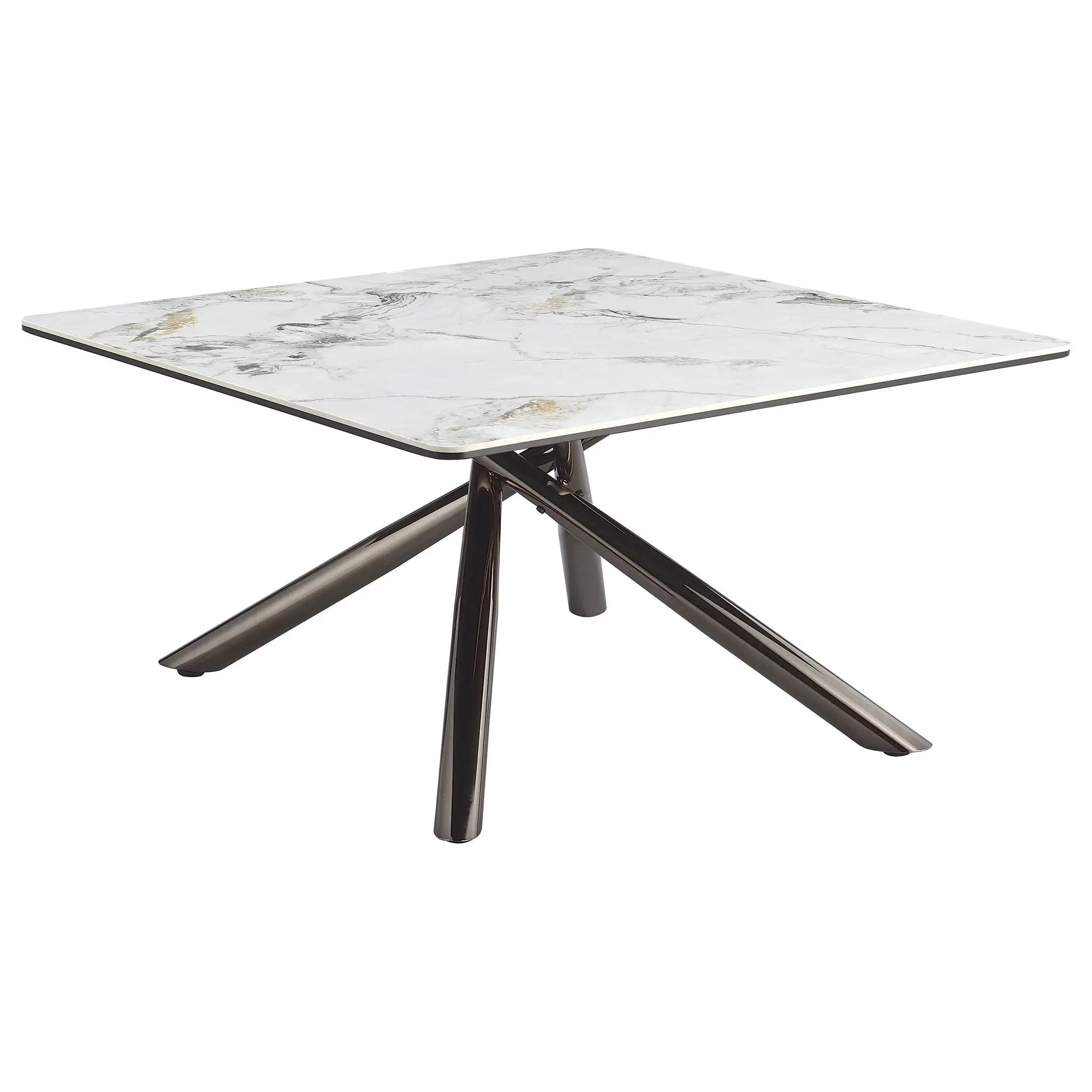 Carvell Square Sintered Stone Top Coffee Table Mirage White by Unique Piece Furniture
