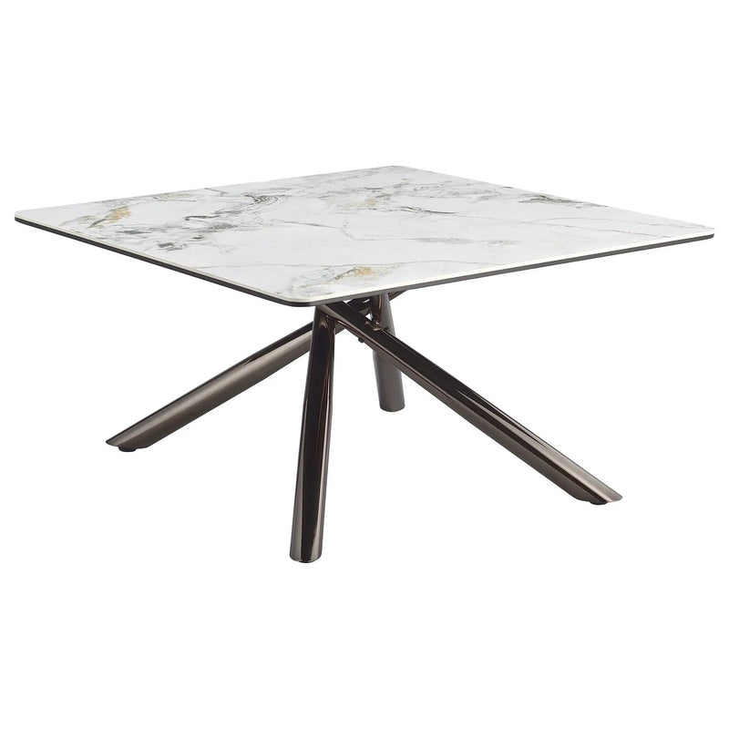Carvell Square Sintered Stone Top Coffee Table Mirage White by Unique Piece Furniture