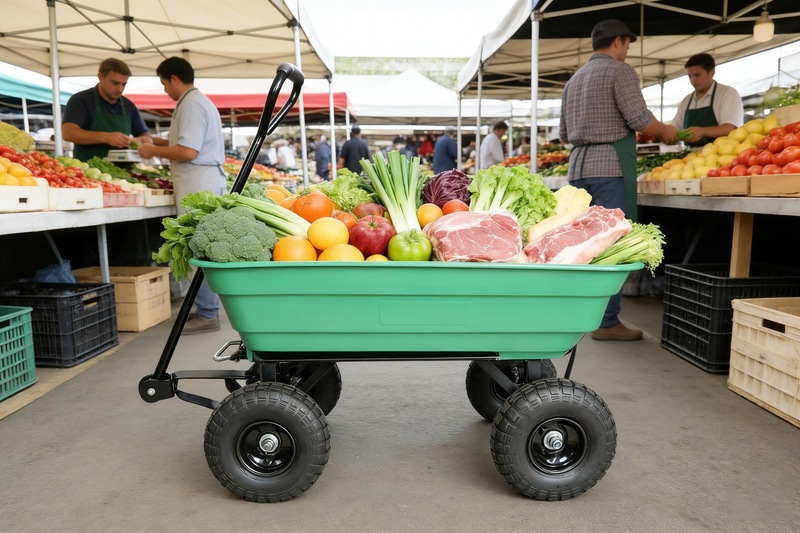 Folding Poly Garden Dump Truck with Steel Frame and Pneumatic Tires by HouseOfZazla