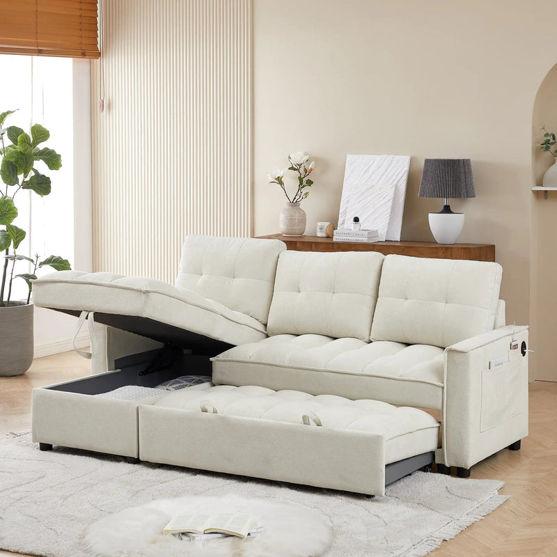 71.3" Reclining Sofa Bed with USB Ports by HouseOfZazla