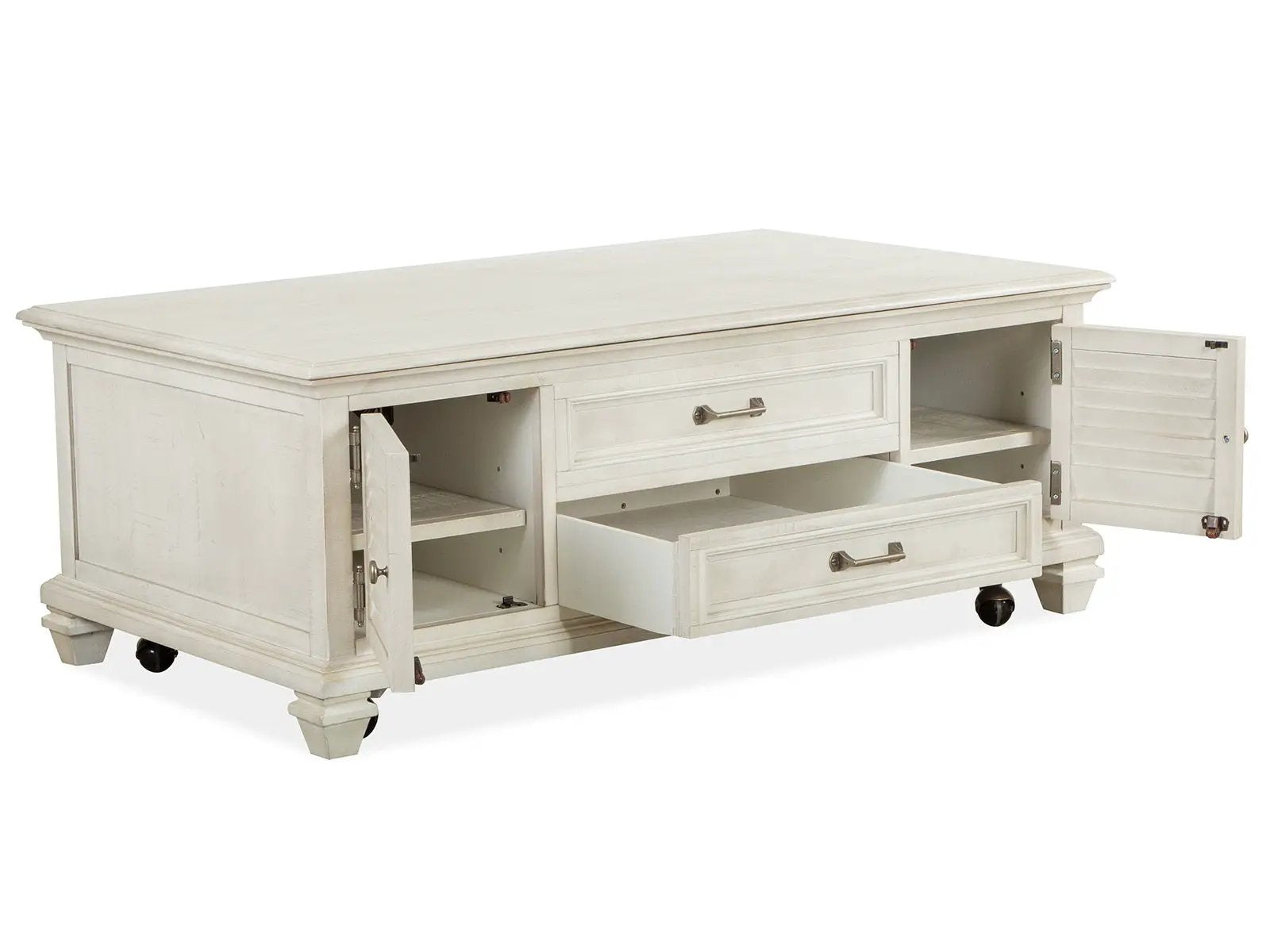 Newport - Lift Top Storage Cocktail Table (With Casters) - Alabaster by Unique Piece Furniture